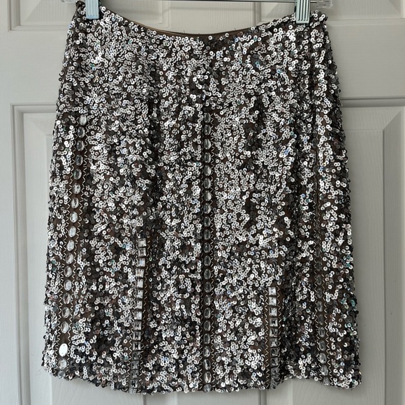Scala Vintage Silk Sequin Embellished Mini Skirt 2 - Picture 2 of 14